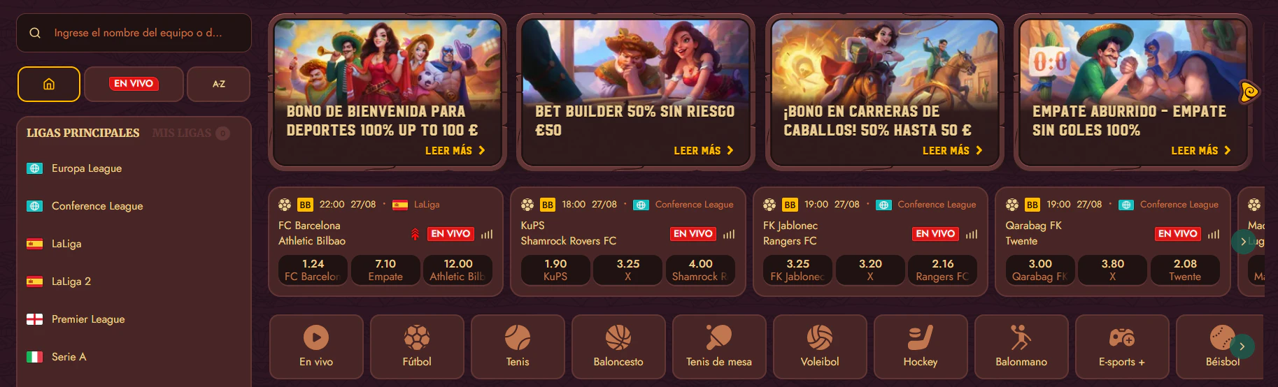 Apuestas en deportes, eSports y competiciones disponibles en Vicibet Casino